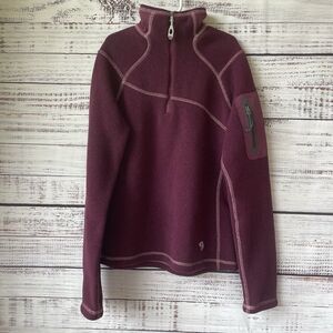 Mountain Hardware Women’s  1/4 Zip Pullover Polartec XS Fleece Gorpcore Burgandy